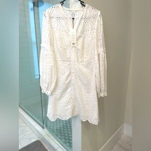 NWT Veronica Beard White eyelet dress! Sz 0